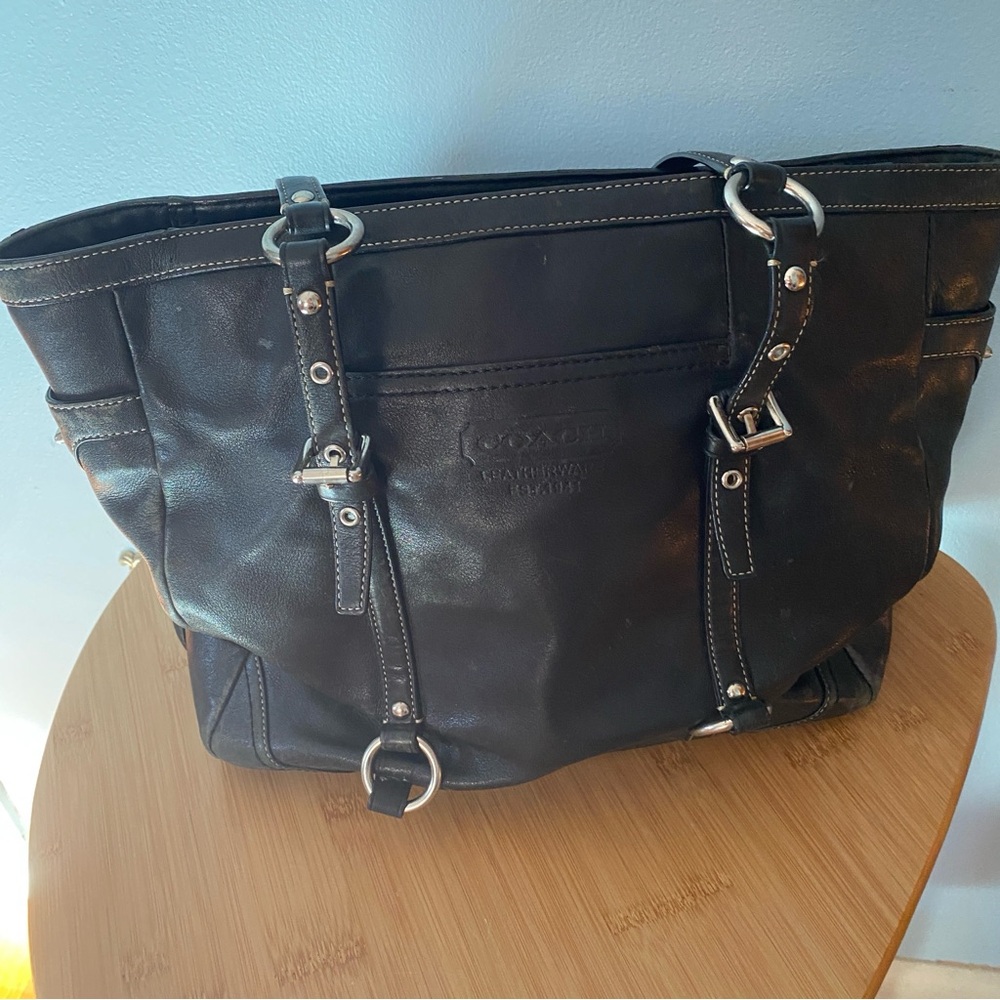Vintage Buckle Coach Tote Bag